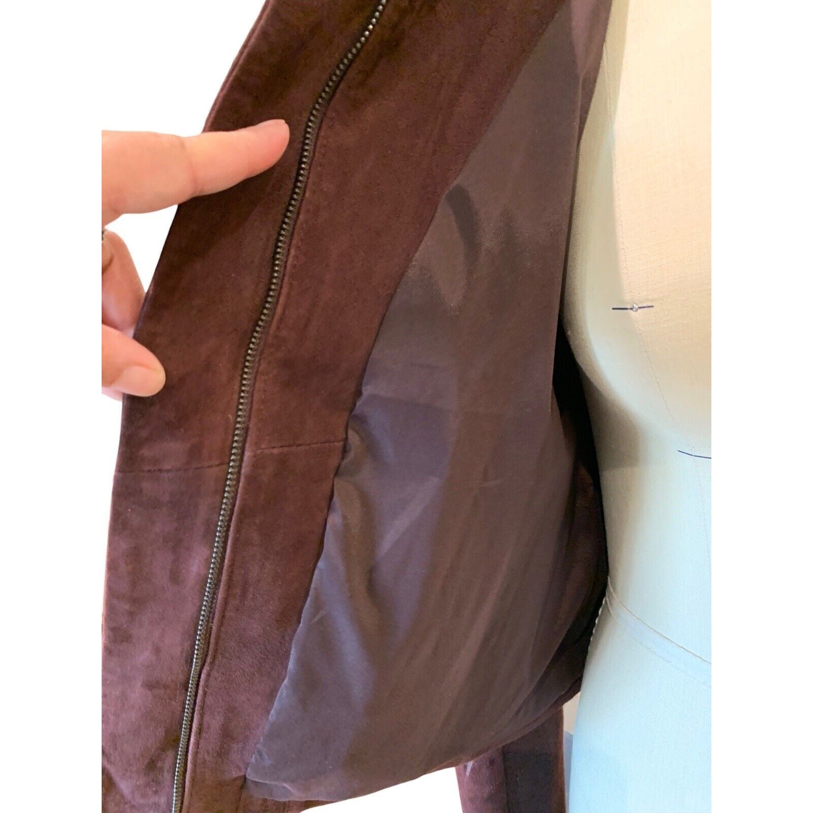 Closeup Of Jacket Lining and Zipper