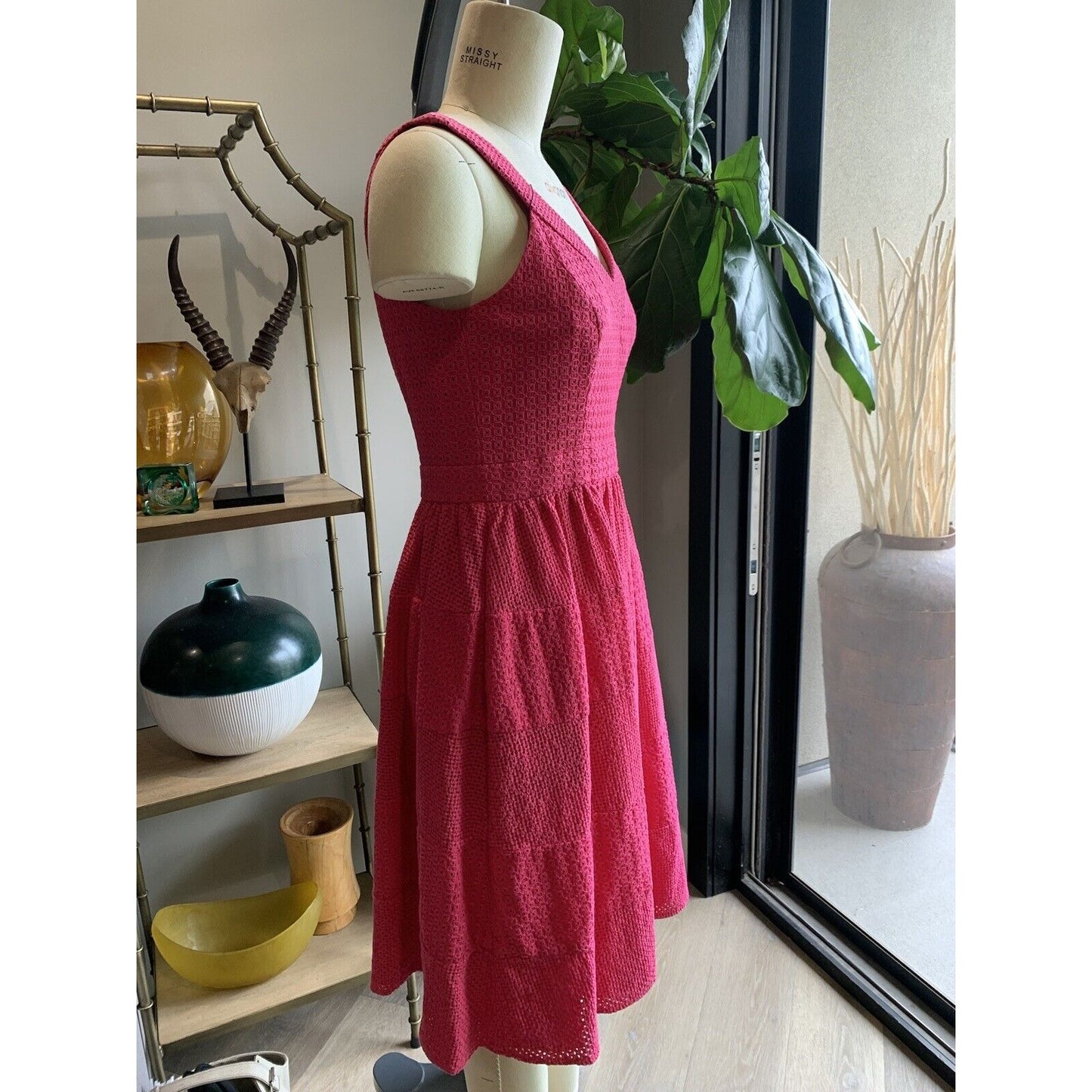 Side View Of Pink Sleeveless Dress