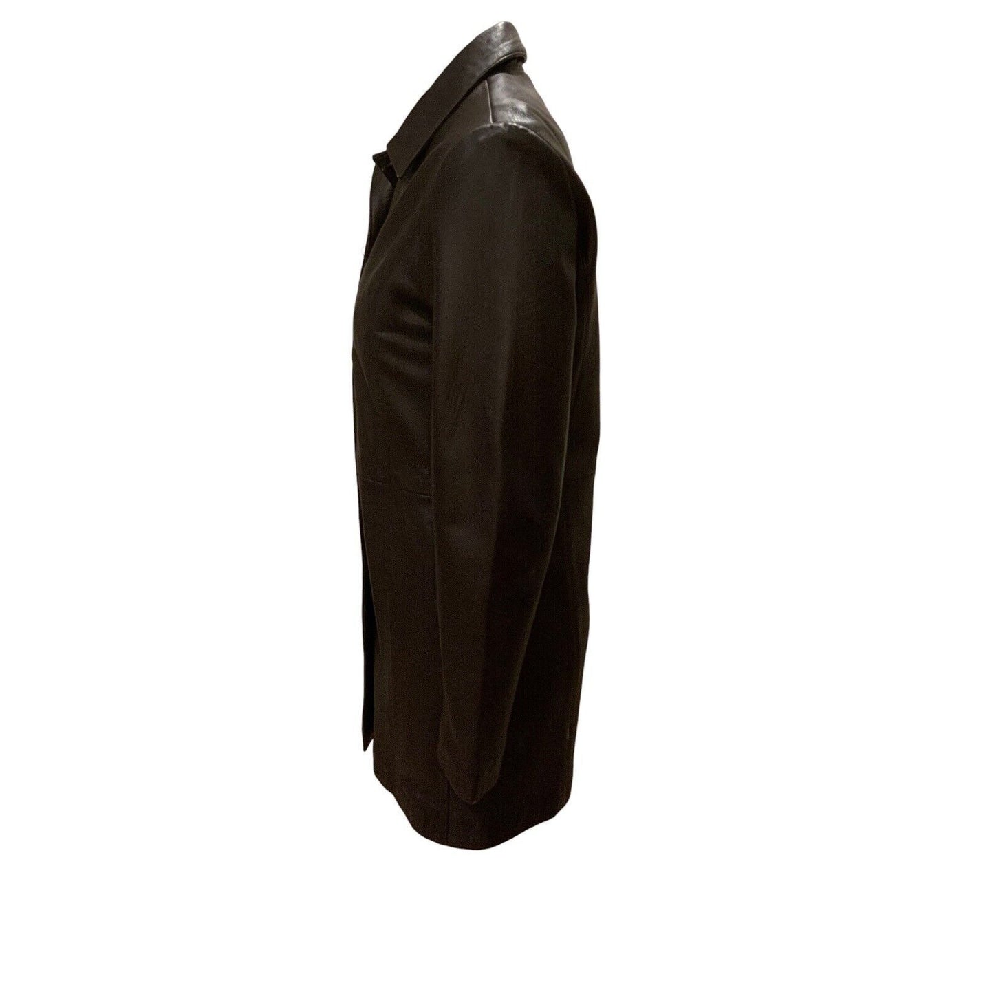 Side View Of Women's Leather 3/4 length Jacket