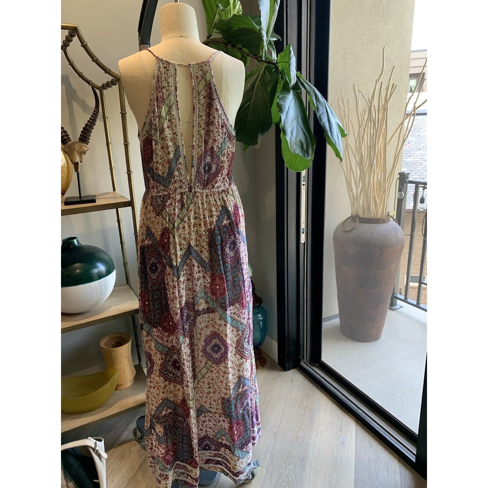 Back View Of Printed Maxi Dress