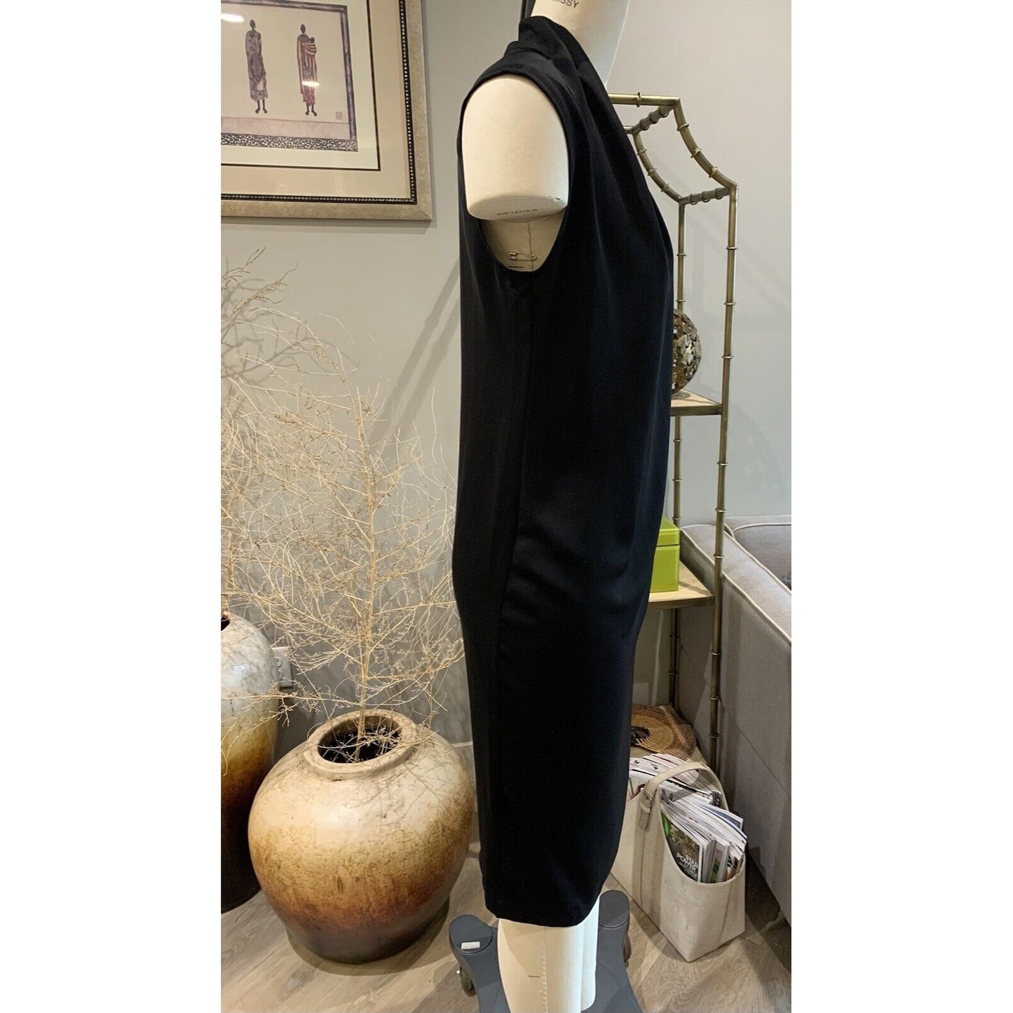 Side View Of Black Sleeveless Dress