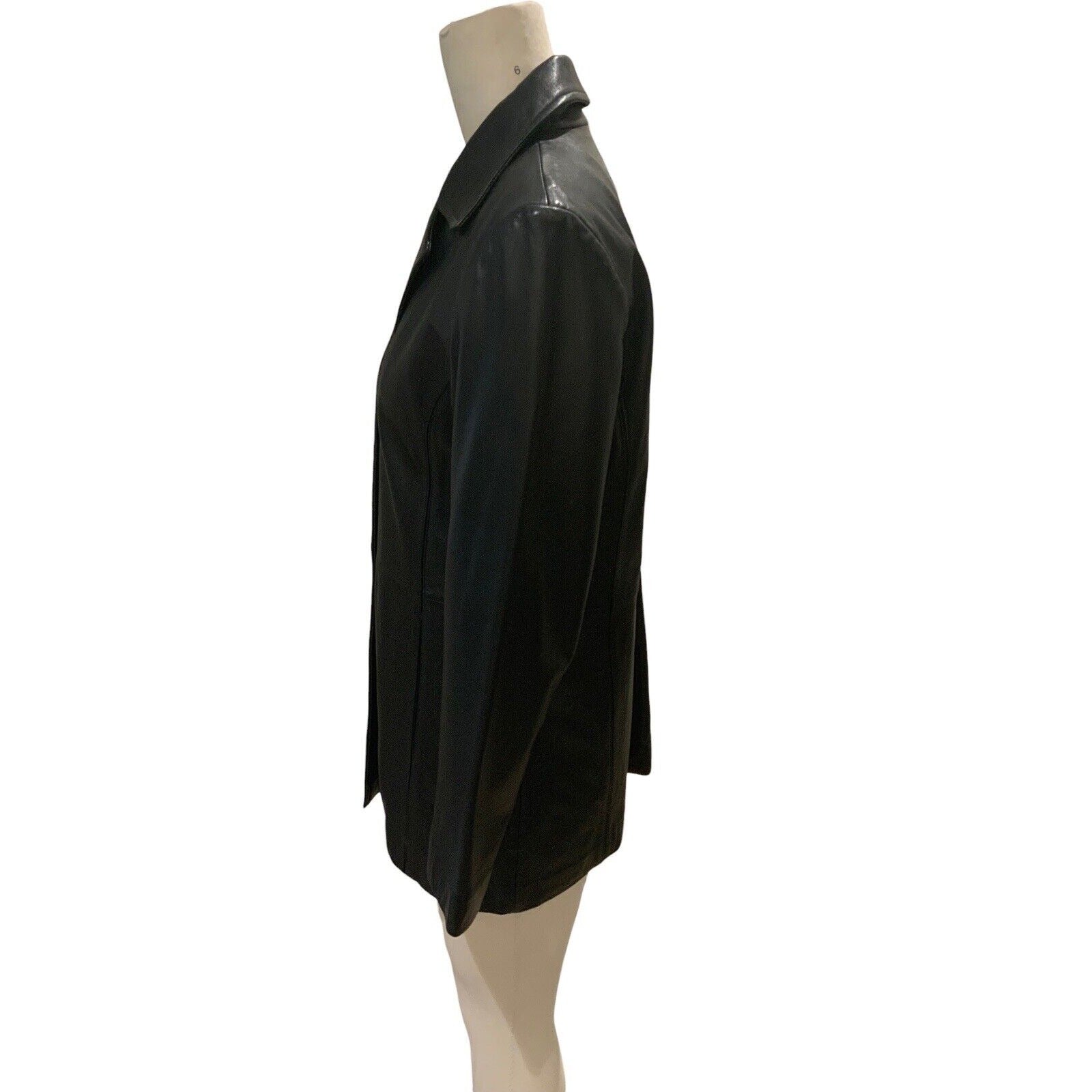 Side View Of Women's Leather Jacket
