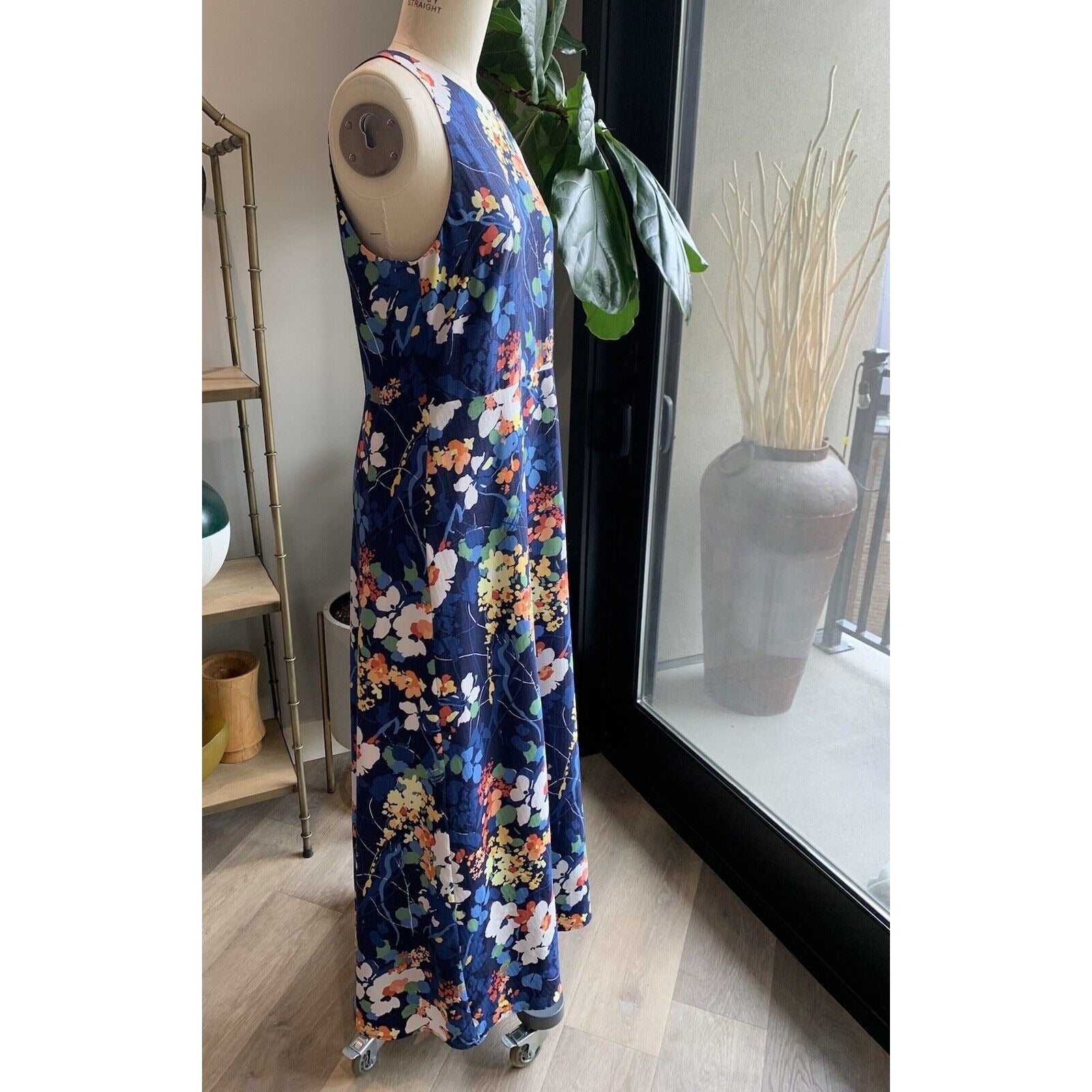 Side View Of Floral Maxi Dress