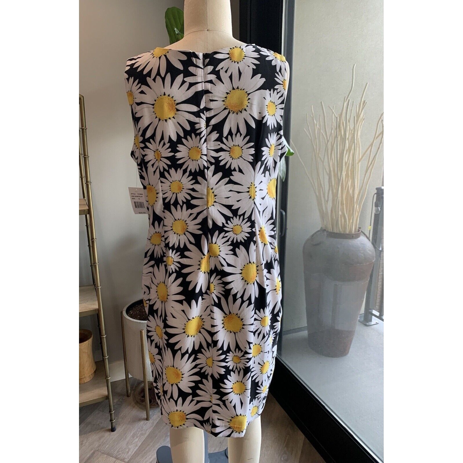 Back View Of Sunflower Printed Dress