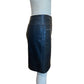 Side View Of Women's Leather Zip Front Skirt