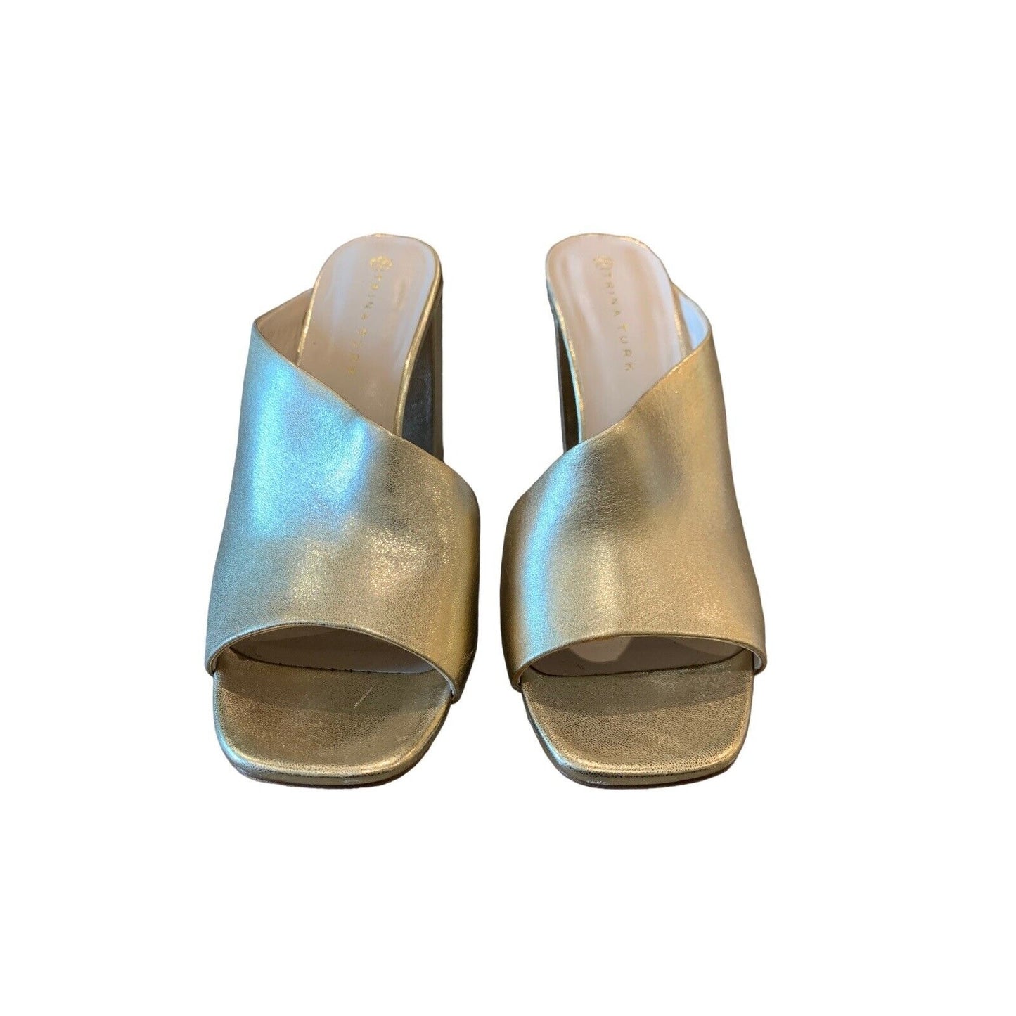 Light Gold Metallic Open-Toe Shoes
