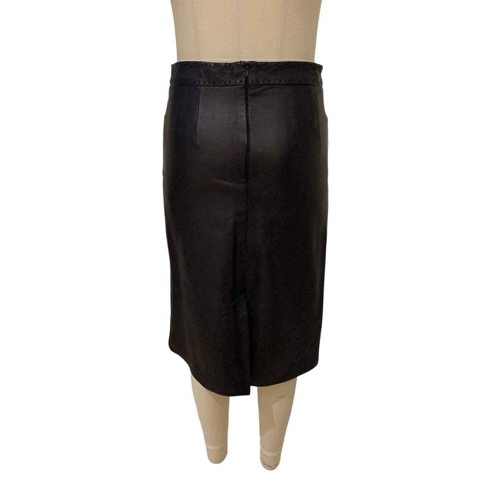 Back Of Leather Pencil Skirt