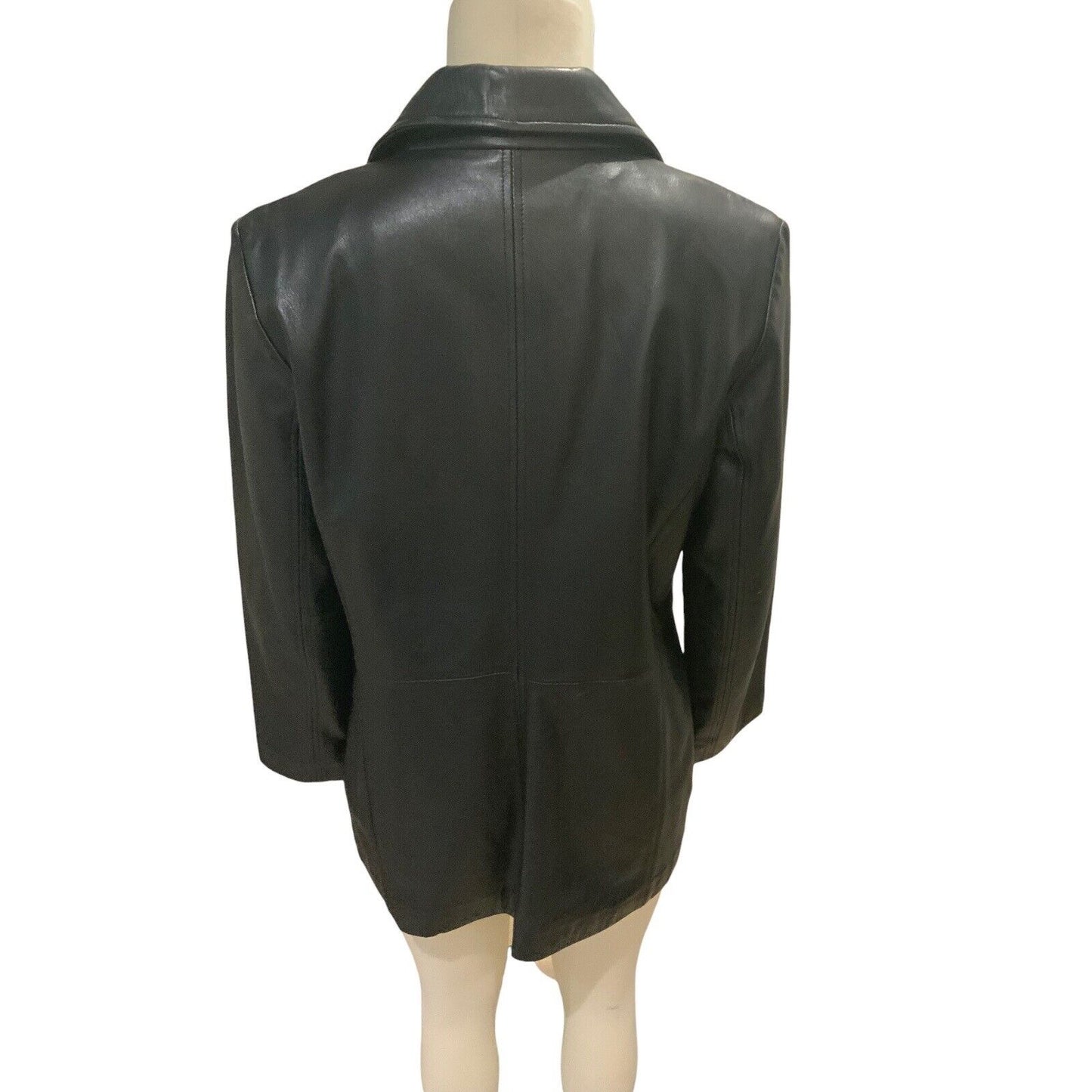 Back View Of Women's Leather Jacket