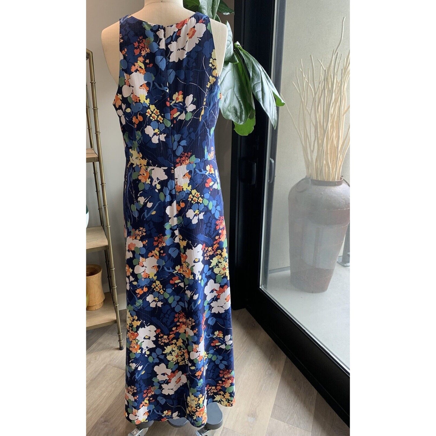 Back View Of Floral Maxi Dress