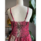Closeup Of Rear View Of Pink Abstract Animal Print Corset Handkerchief Dress
