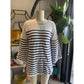 Women's Blue And White Striped Sweater