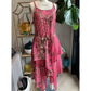 Pink Abstract Animal Print Corset Handkerchief Dress