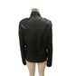 Back View Of Women's Leather Moto-Inspired Bomber Jacket