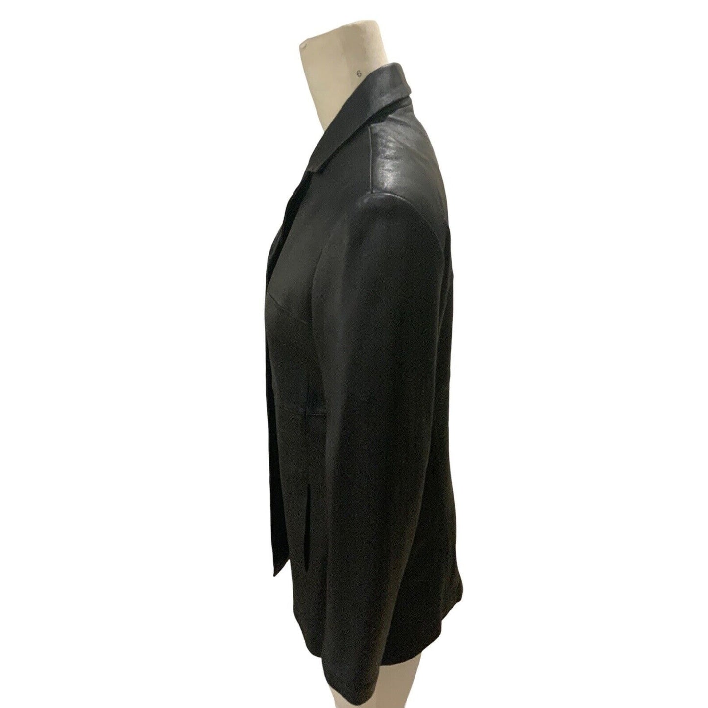 Side View Of Women's Lambskin Leather Jacket