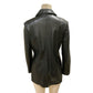 Back Of Women's Leather Mid-Length Blazer Jacket