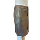 Side View Of Gold Lamb Leather Skirt