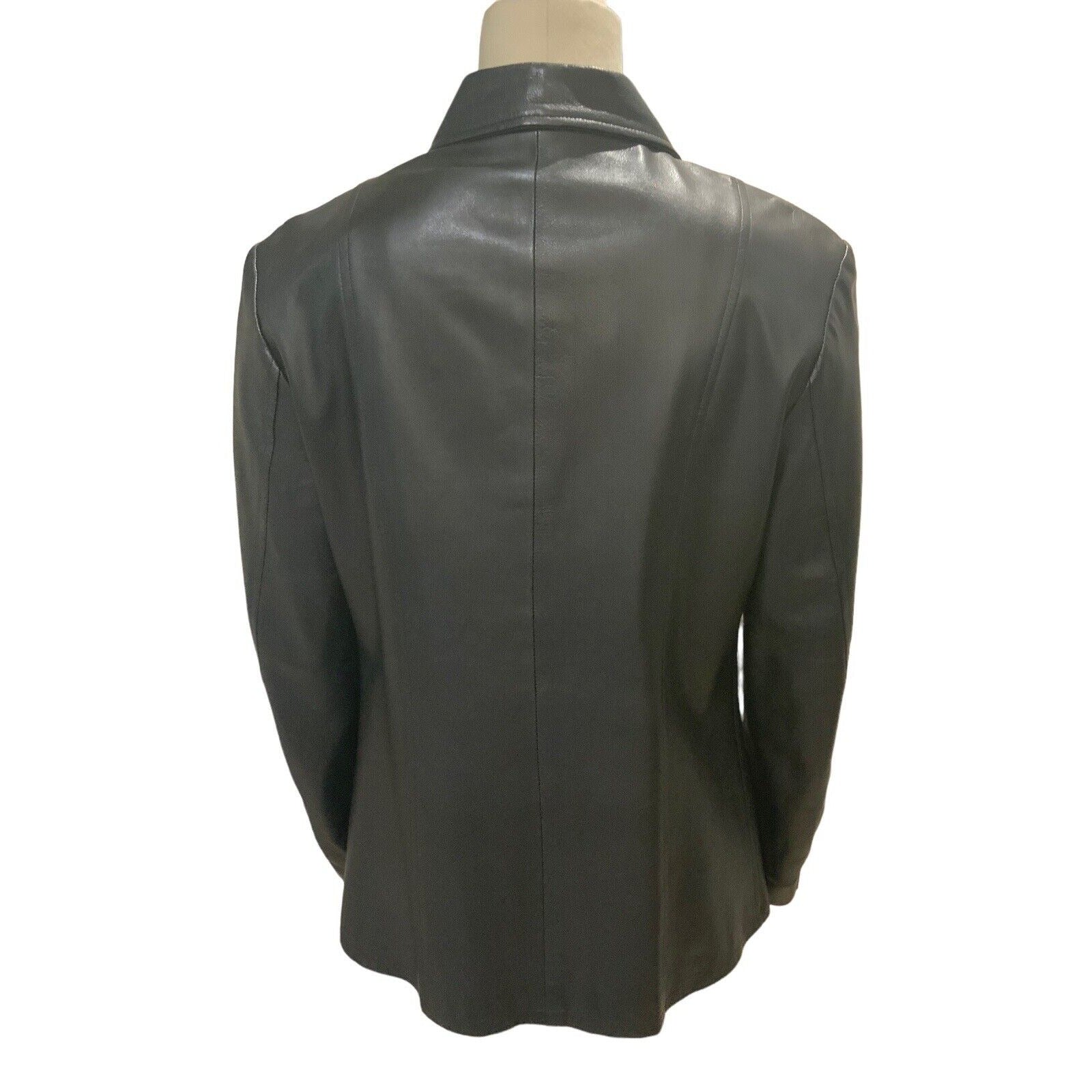 Back View Of Women's Leather Jacket