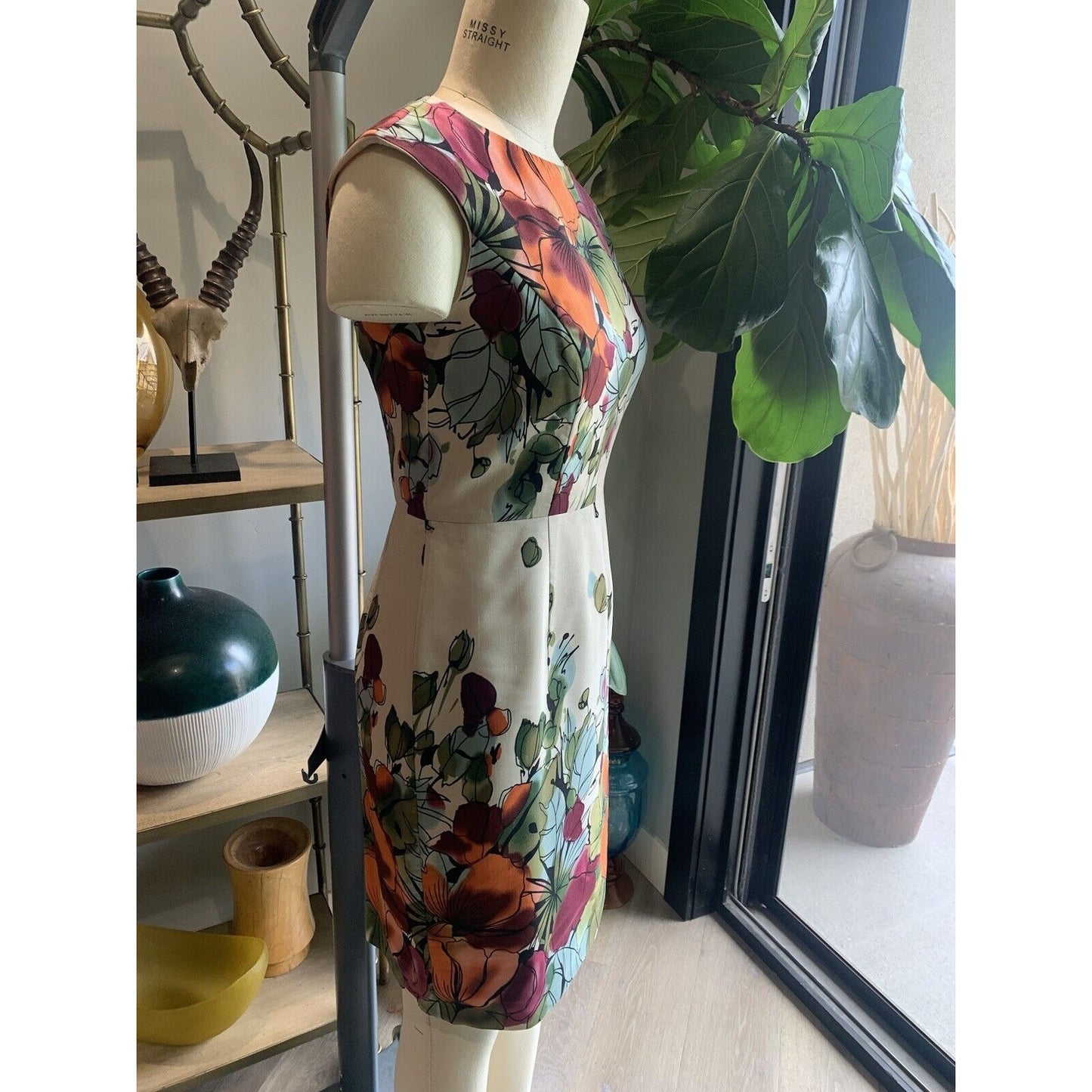 Side View Of Floral Sheath Dress