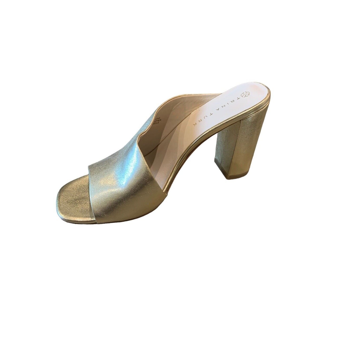 Light Gold Metallic Open-Toe Shoe