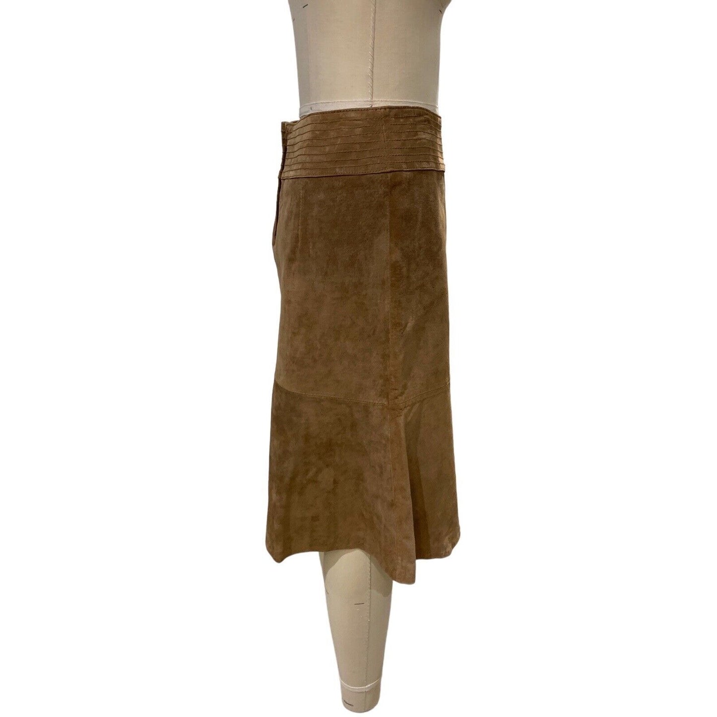 Side View Of Women's Suede Skirt