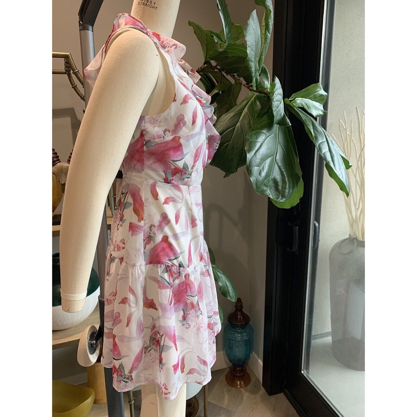 Side View Of Women's Floral Dress