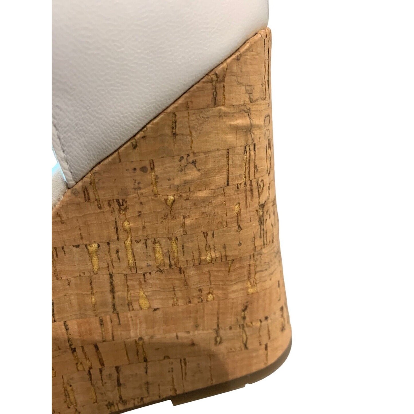 Closeup Of Faux Cork Wedge Heel