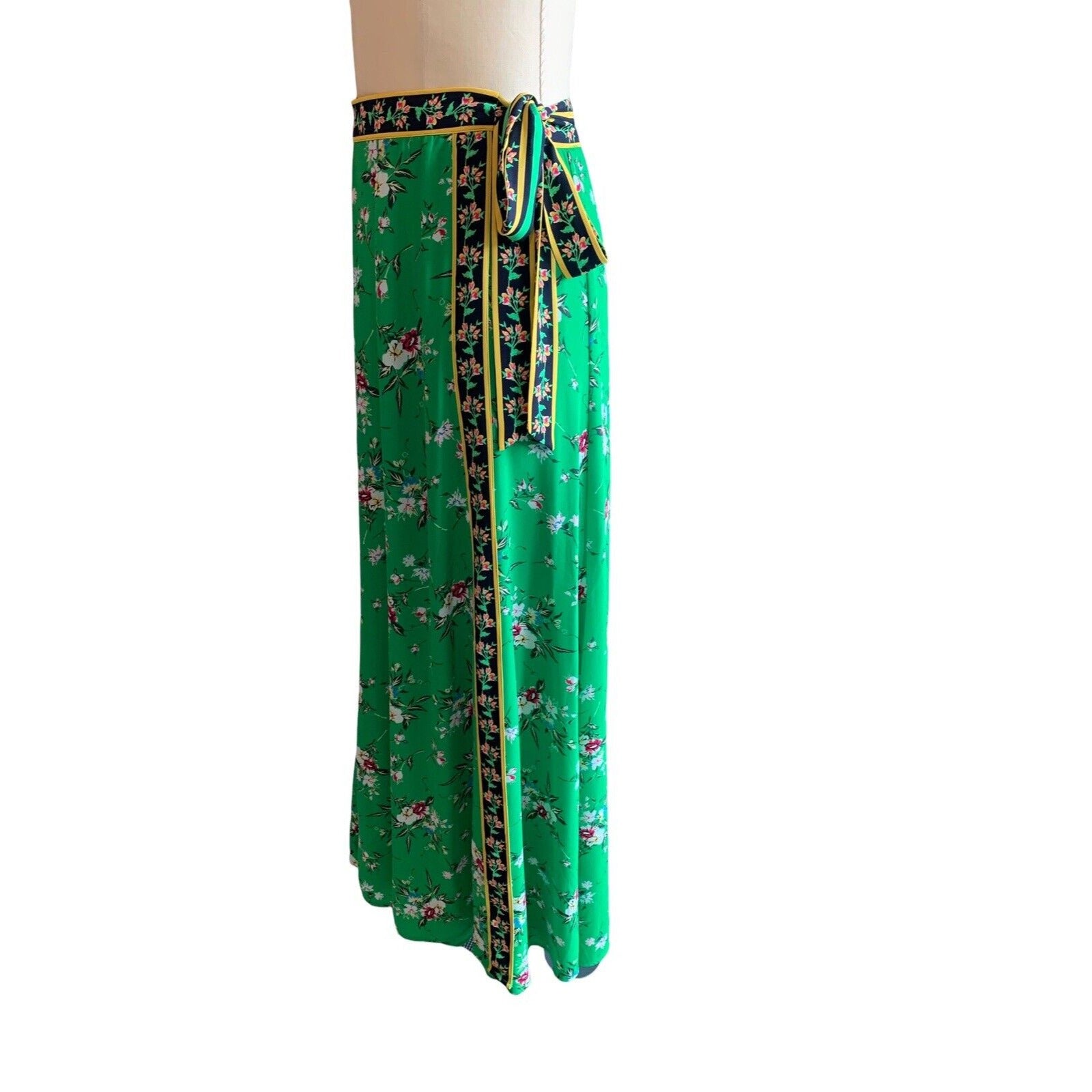 Side View Of Printed Wrap Skirt