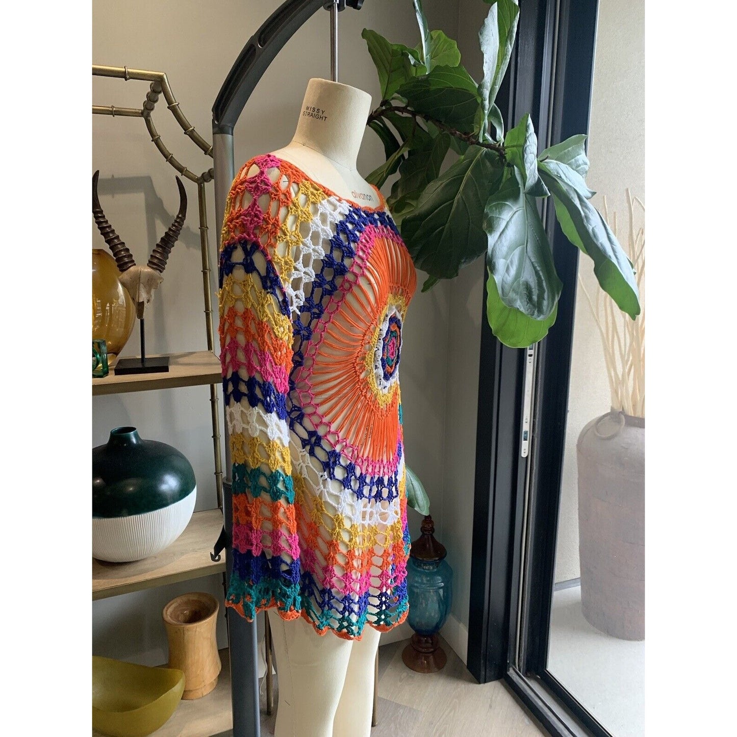 Side View Of Crochet Detail Cover-Up