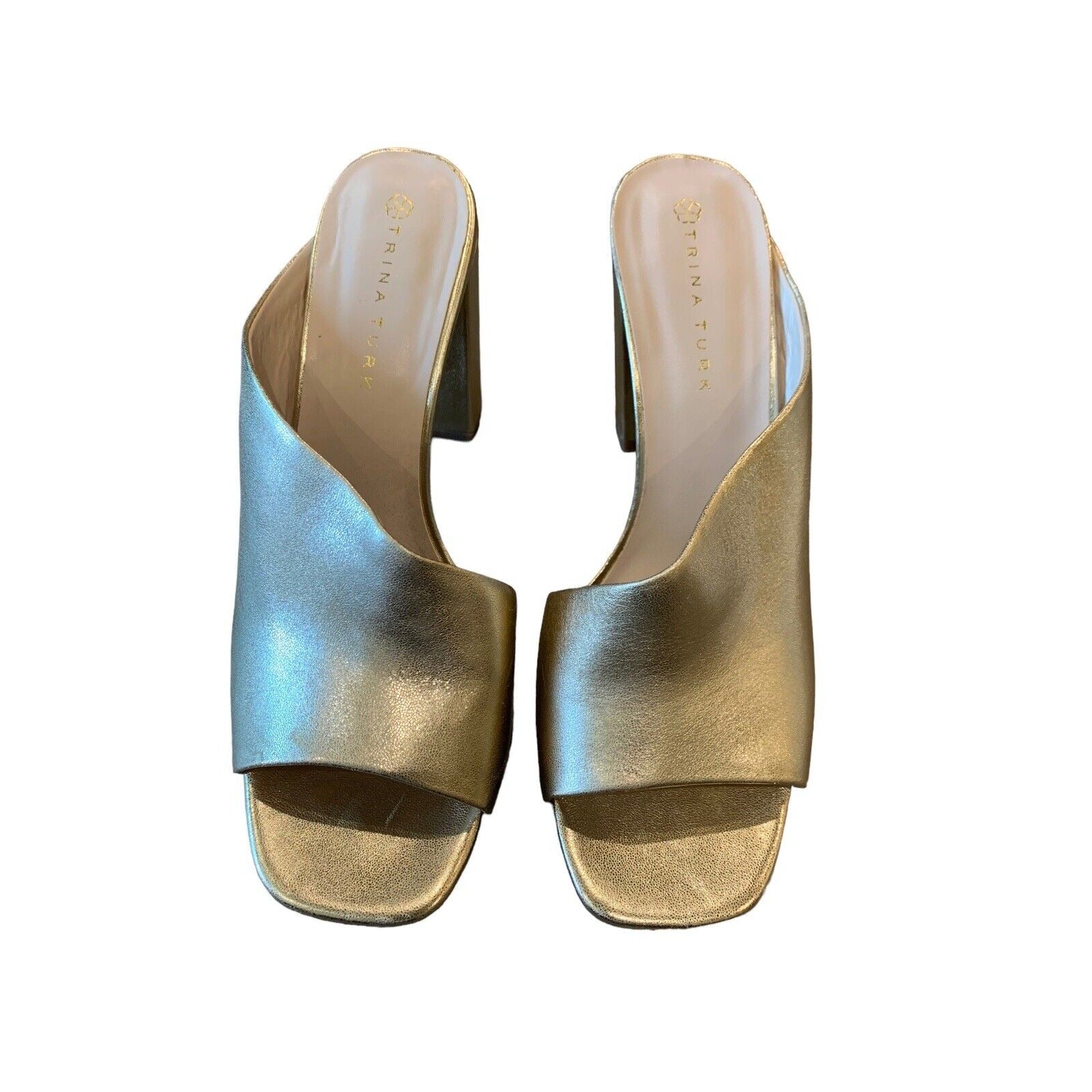 Light Gold Metallic Open-Toe Shoes