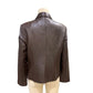 Back View Of Women's Leather Zipper Front Jacket