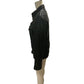 Side View Of Women's Leather Moto-Inspired Bomber Jacket