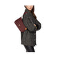 Woman Modeling Burgundy Shoulder Bag 