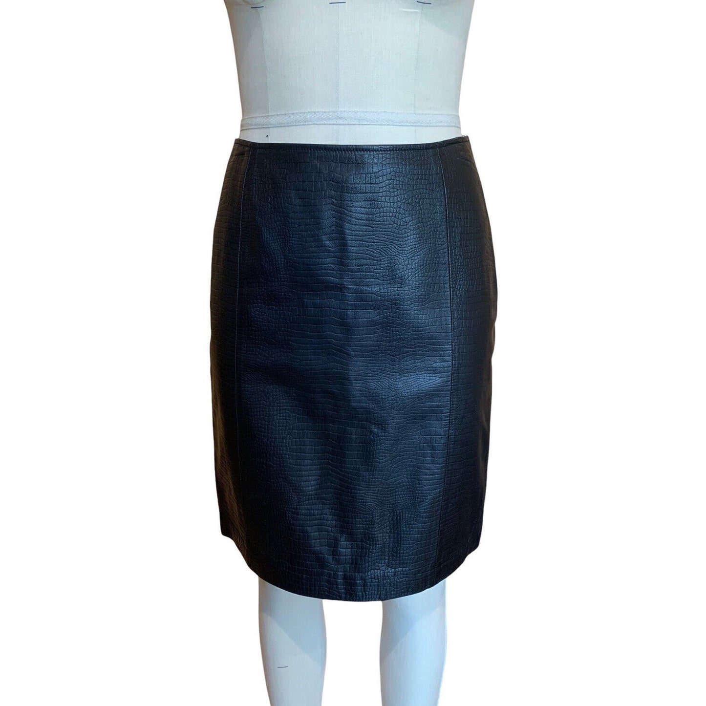 Women's Snake Skin Embossed Leather Pencil Skirt