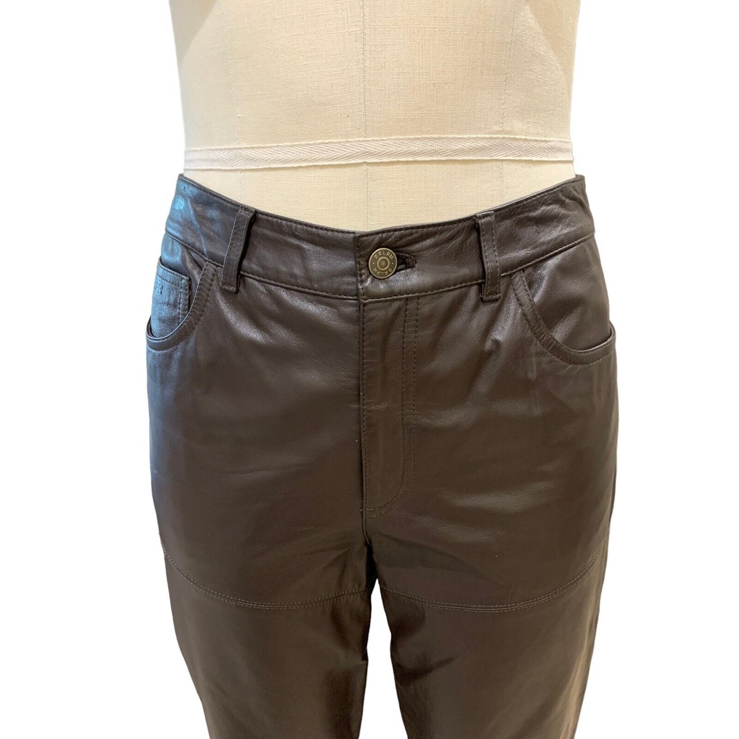 Closeup Of Women's Leather Pants