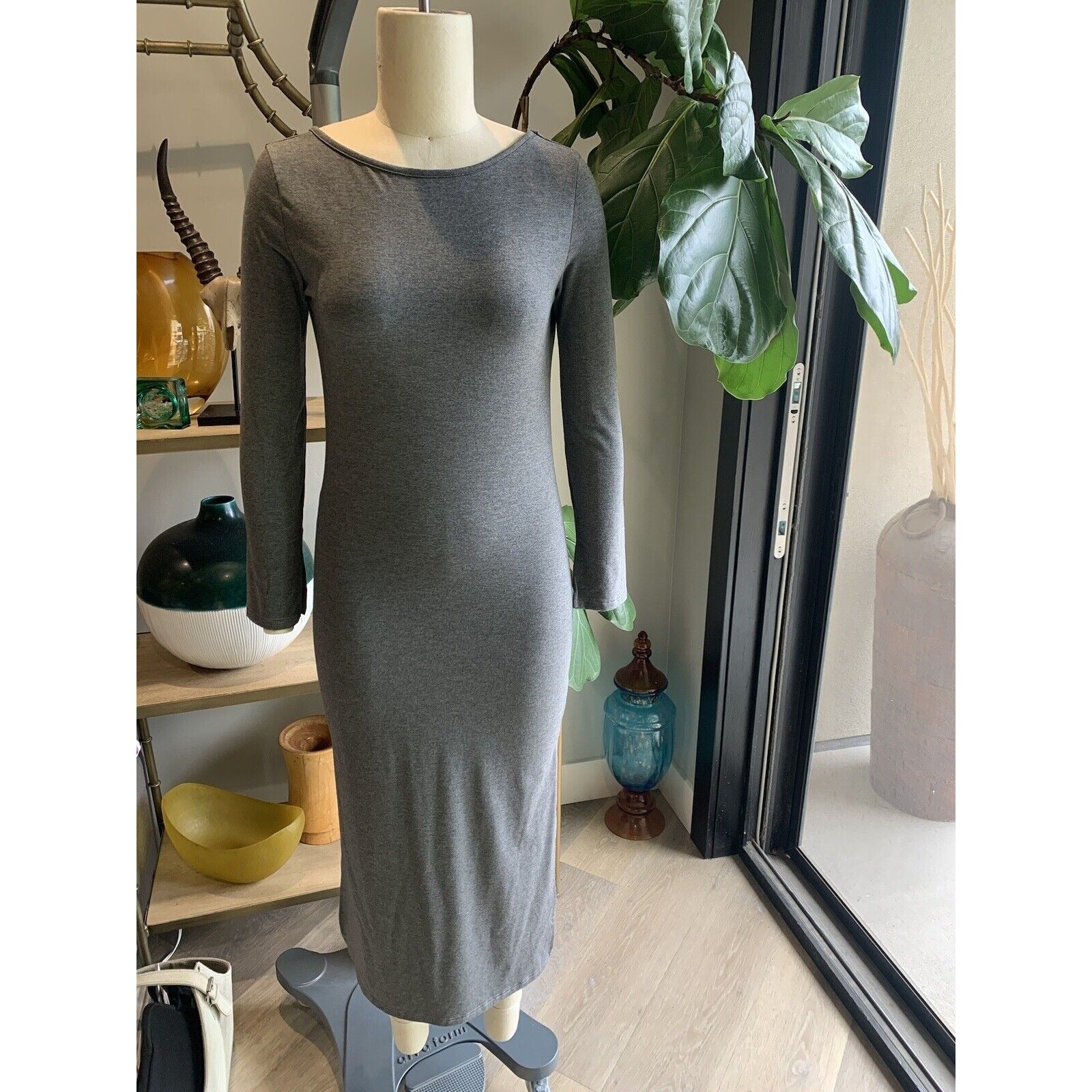 Front View Of Body-Con Knit Dress