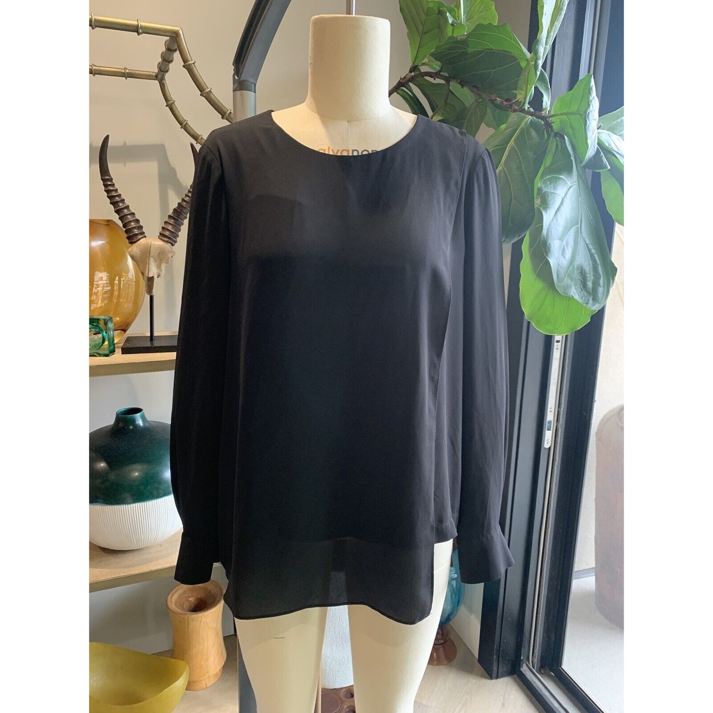 Front View Of Black Women's Blouse