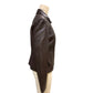 Side View Of Women's Leather Zipper Front Jacket