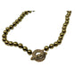 Single Strand Faux Pearl and Marcasite Stone Necklace