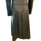 Rear View Of Women's Long Leather Trench Coat