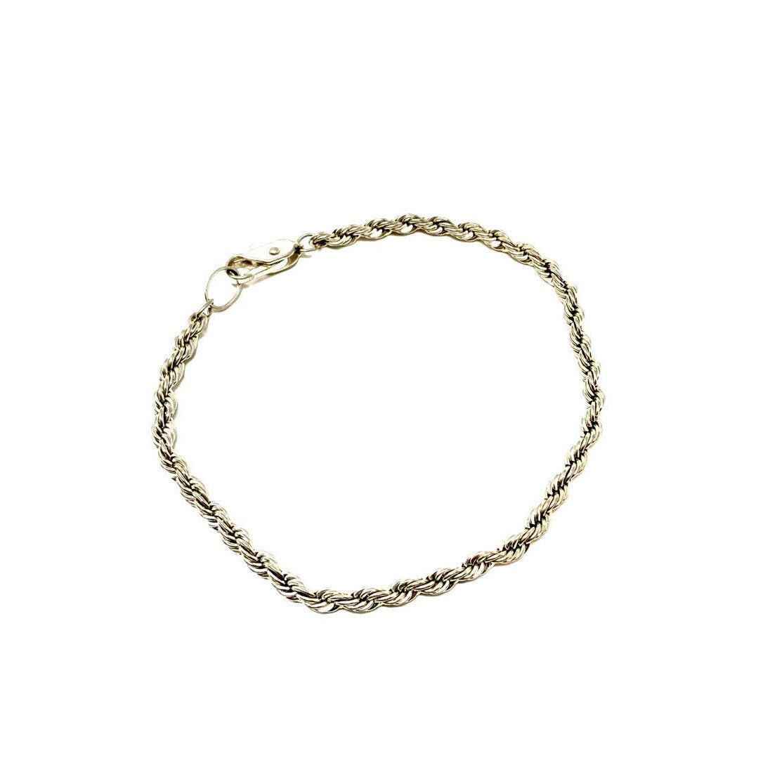 Silver-Tone Twisted Rope Chain Bracelet