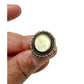 Sterling Silver Ring with Large Oval Faux Mother of Pearl