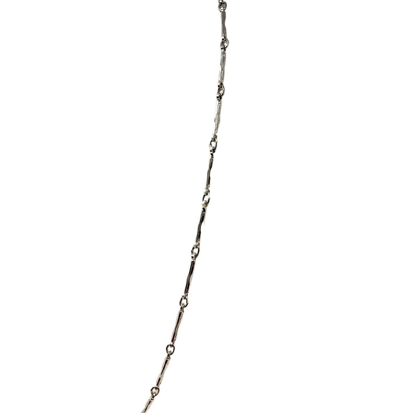 Silver Colored Bamboo Chain Link Necklace