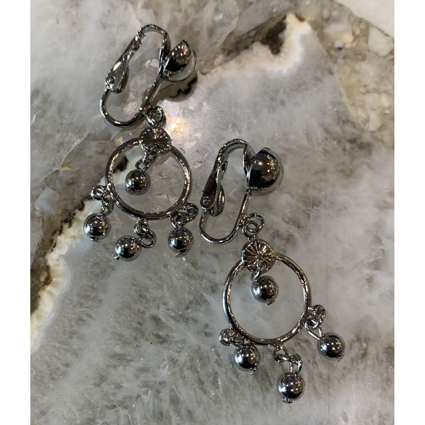 Silver-Tone Chandelier Earrings