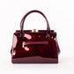 Ruby Red Patent Leather and Faux Suede Handbag