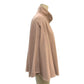 Side View Of Dusty Rose Pink High-Collar 3/4 Zip Cape