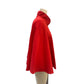 Side View Of Red High-Collar 3/4 Zip Cape