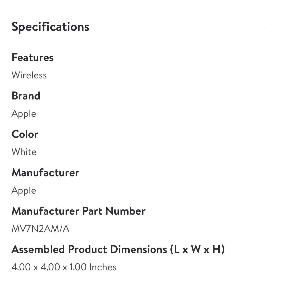Product Specifications