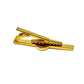 Gold-Tone Tie Clasp with Grey Disk Trimmed in Gold-Tone Metal