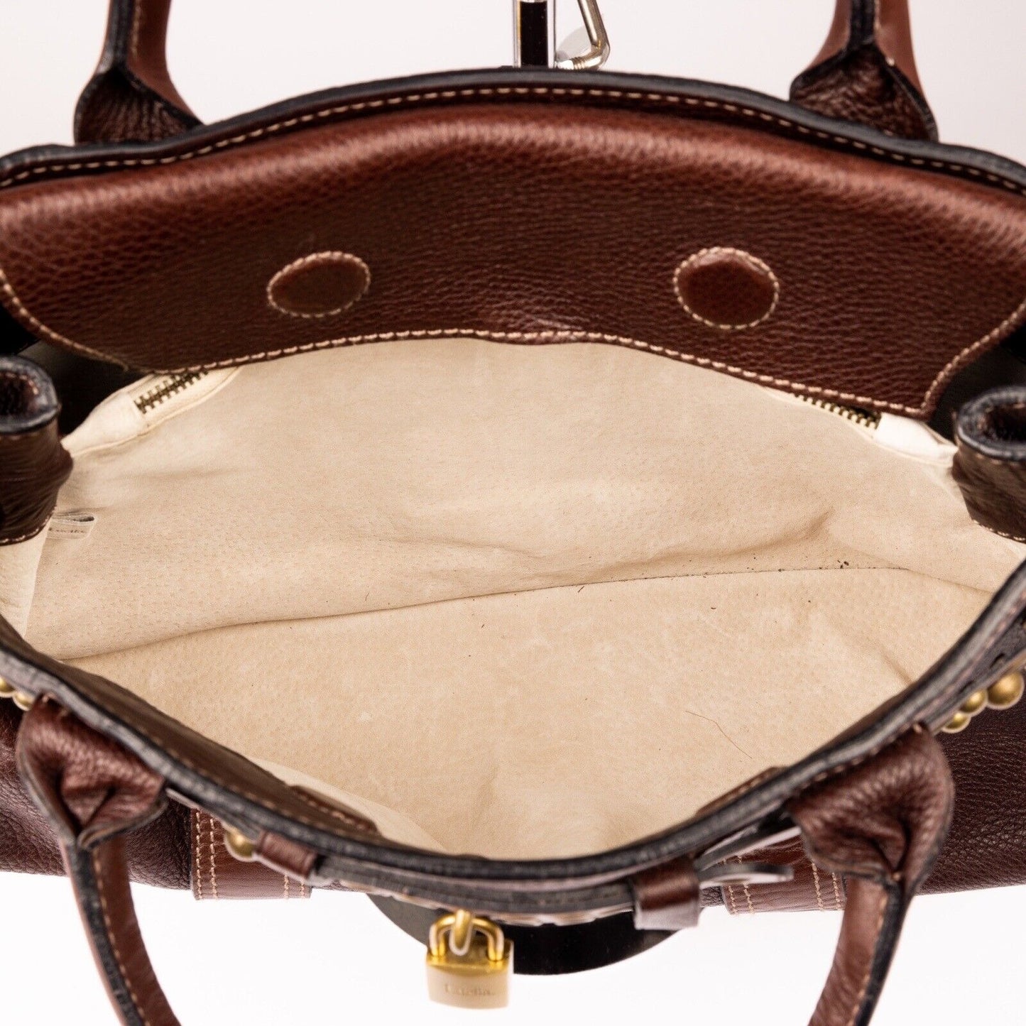 Inside View Of Texturized Tote Style Handbag
