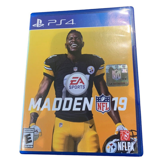 front of case cover with the game title and image of a football player